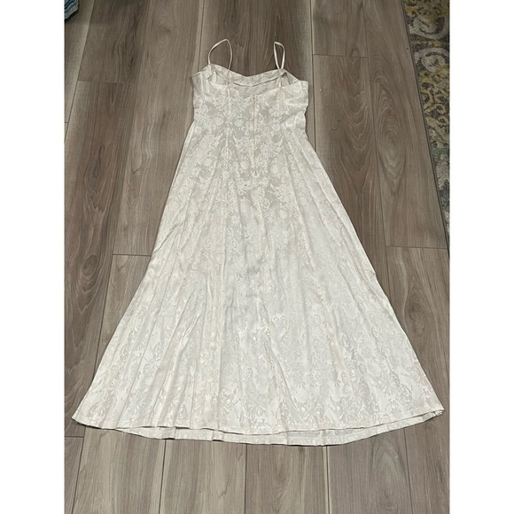 Next Left, Ivory on Ivory, Floral Print, white flowy Maxi, Sz 5, #626-G - Picture 4 of 5